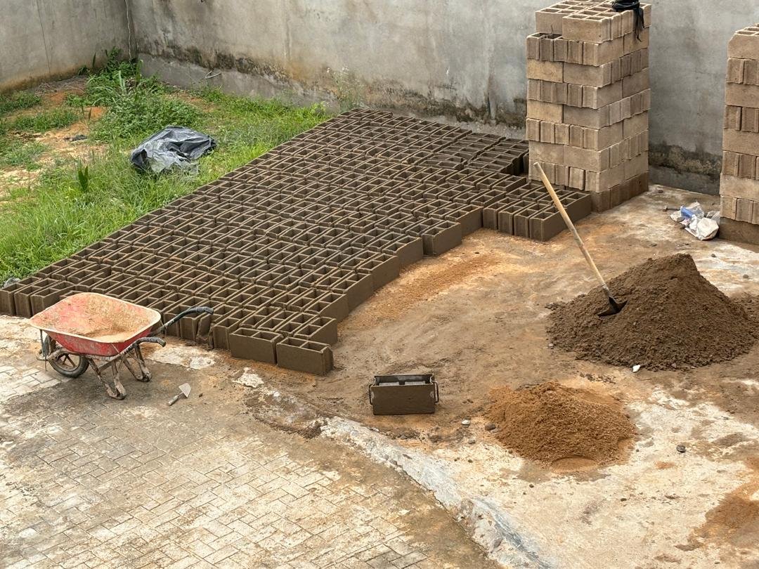 Blocks staged on site